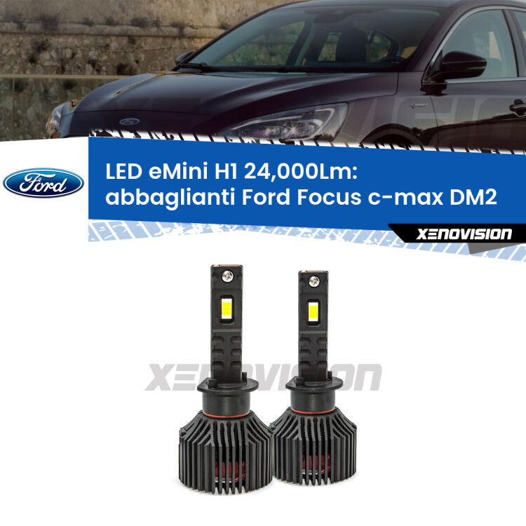 <strong>Kit abbaglianti LED specifico per Ford Focus c-max</strong> DM2 2003-2007. Lampade <strong>H1</strong> Canbus e compatte 24.000Lumen Eagle Mini Xenovision.