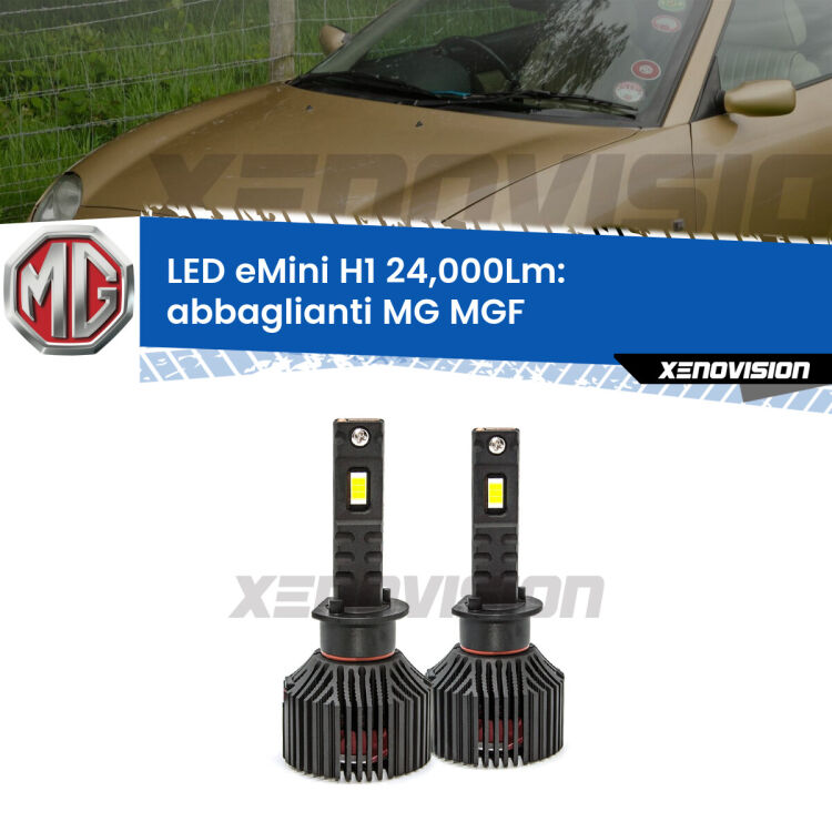 <strong>Kit abbaglianti LED specifico per MG MGF</strong>  1995-2002. Lampade <strong>H1</strong> Canbus e compatte 24.000Lumen Eagle Mini Xenovision.