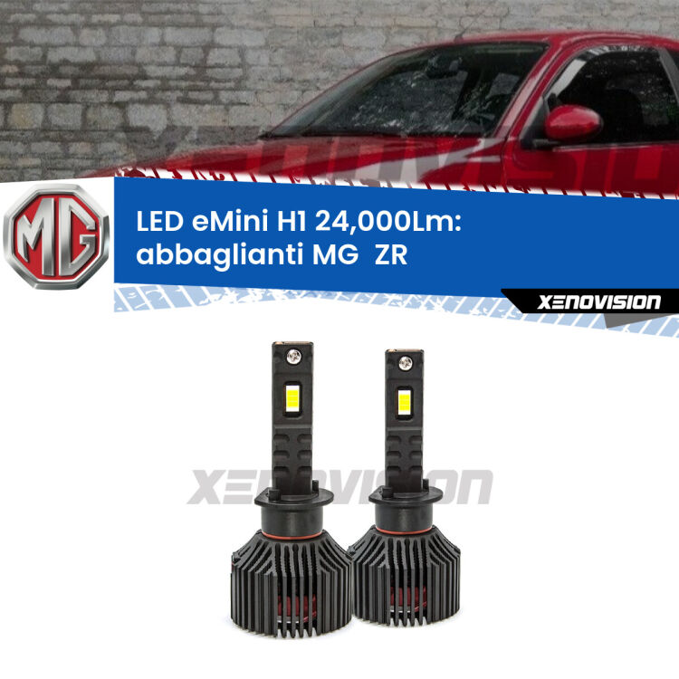 <strong>Kit abbaglianti LED specifico per MG  ZR</strong>  2001-2005. Lampade <strong>H1</strong> Canbus e compatte 24.000Lumen Eagle Mini Xenovision.