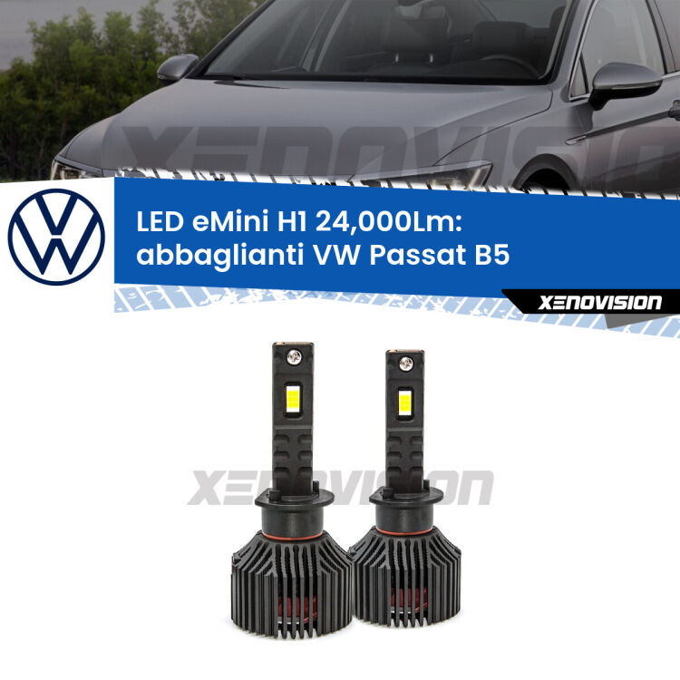 <strong>Kit abbaglianti LED specifico per VW Passat</strong> B5 1996-2000. Lampade <strong>H1</strong> Canbus e compatte 24.000Lumen Eagle Mini Xenovision.