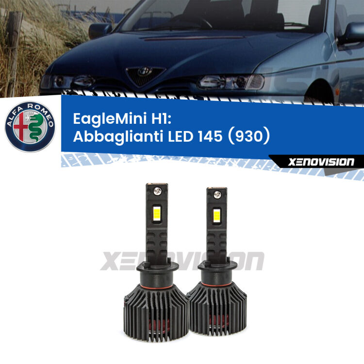 0 Abbaglianti LED H1 24,000Lumen per Alfa romeo 145 (930) 1994 -2001 <strong>Kit Abbaglianti Alfa romeo 145 </strong><strong>(930)</strong>: incredibilmente luminosi, super compatti. Kit LED H1 con stesso DNA Eagle - la più alta qualità per kit LED, ora più compatti.<strong> </strong>