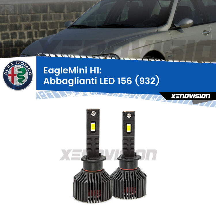 0 Abbaglianti LED H1 24,000Lumen per Alfa romeo 156 (932) 1997 -2005 <strong>Kit Abbaglianti Alfa romeo 156 </strong><strong>(932)</strong>: incredibilmente luminosi, super compatti. Kit LED H1 con stesso DNA Eagle - la più alta qualità per kit LED, ora più compatti.<strong> </strong>