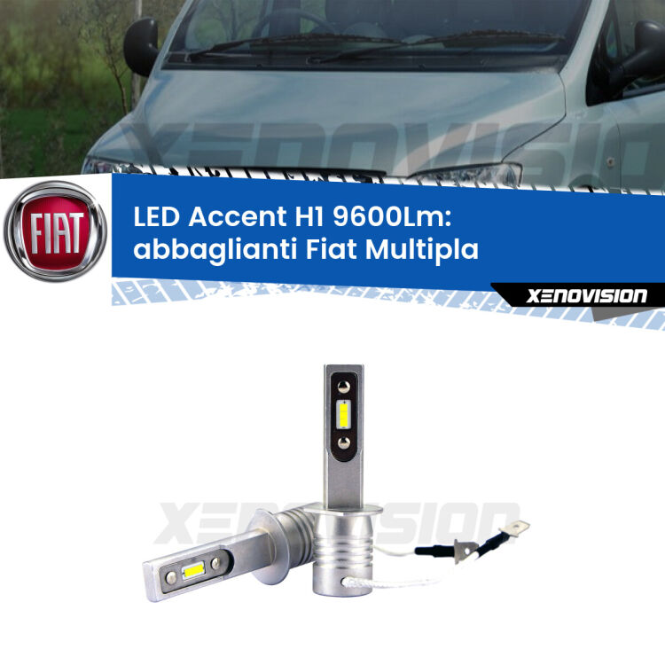 <strong>Kit LED Abbaglianti per Fiat Multipla</strong>  2004-2010.</strong> Coppia lampade <strong>H1</strong> senza ventola e ultracompatte per installazioni in fari senza spazi.