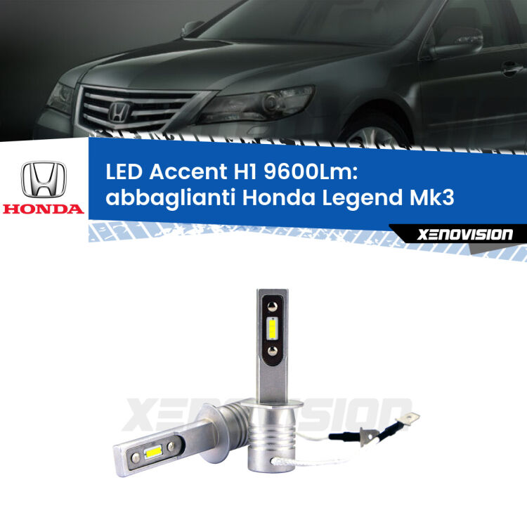 Abbaglianti LED H1 9600Lm per Honda Legend Mk3 con fari Xenon <strong>Kit LED Abbaglianti per Honda Legend</strong> Mk3 con fari Xenon.</strong> Coppia lampade <strong>H1</strong> senza ventola e ultracompatte per installazioni in fari senza spazi.