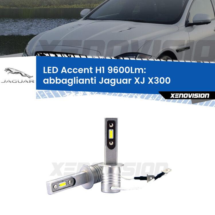 0 Abbaglianti LED H1 9600Lm per Jaguar XJ X300 1994 -1997 <strong>Kit LED Abbaglianti per Jaguar XJ</strong> X300 1994 -1997.</strong> Coppia lampade <strong>H1</strong> senza ventola e ultracompatte per installazioni in fari senza spazi.