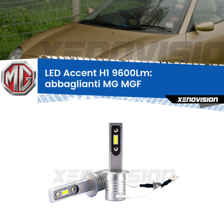 Abbaglianti LED H1 9600Lm per MG MGF  1995 -2002 <strong>Kit LED Abbaglianti per MG MGF</strong>  1995 -2002.</strong> Coppia lampade <strong>H1</strong> senza ventola e ultracompatte per installazioni in fari senza spazi.