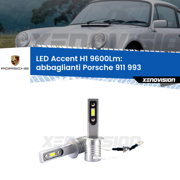 Abbaglianti LED H1 9600Lm per Porsche 911 993 1993 -1997 <strong>Kit LED Abbaglianti per Porsche 911</strong> 993 1993 -1997.</strong> Coppia lampade <strong>H1</strong> senza ventola e ultracompatte per installazioni in fari senza spazi.