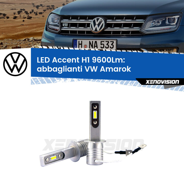 Abbaglianti LED H1 9600Lm per VW Amarok 2010 -2016 <strong>Kit LED Abbaglianti per VW Amarok</strong> 2010 -2016.</strong> Coppia lampade <strong>H1</strong> senza ventola e ultracompatte per installazioni in fari senza spazi.