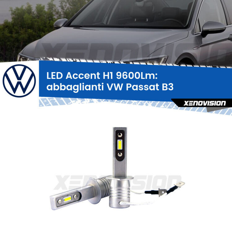 <strong>Kit LED Abbaglianti per VW Passat</strong> B3 a parabola doppia.</strong> Coppia lampade <strong>H1</strong> senza ventola e ultracompatte per installazioni in fari senza spazi.