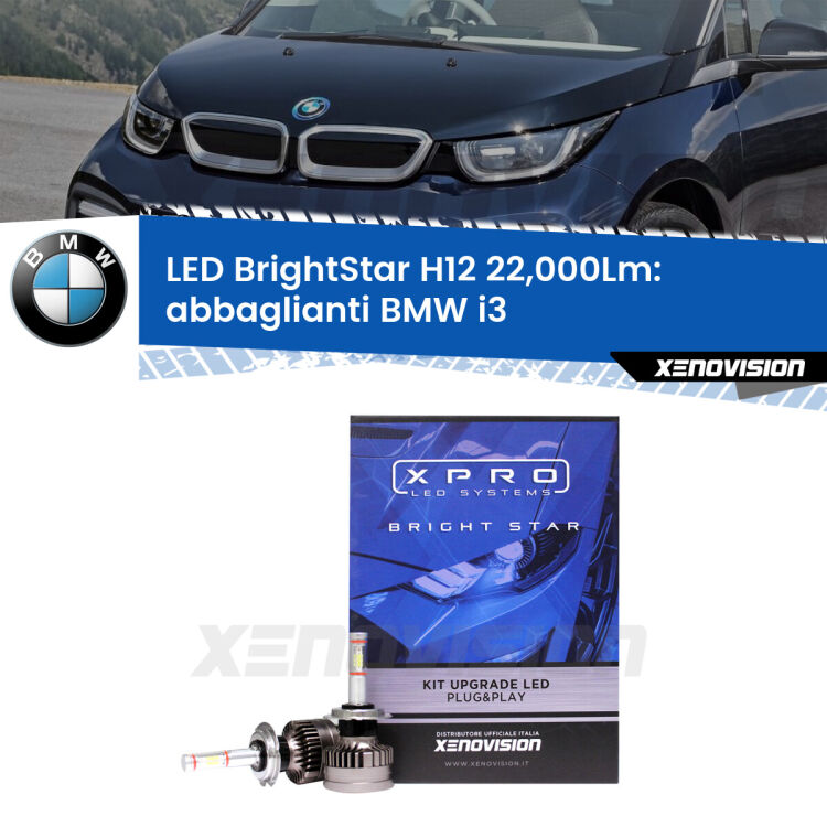 <strong>Kit LED abbaglianti per BMW i3</strong>  2013-2023. </strong>Coppia lampade Canbus H11 Brightstar da 22,000 Lumen. Qualità Massima.