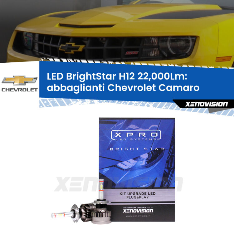 <strong>Kit LED abbaglianti per Chevrolet Camaro</strong>  2011-2015. </strong>Coppia lampade Canbus H11 Brightstar da 22,000 Lumen. Qualità Massima.