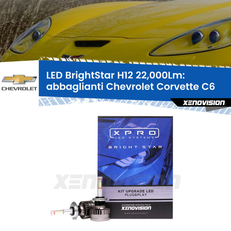 <strong>Kit LED abbaglianti per Chevrolet Corvette</strong> C6 2005-2013. </strong>Coppia lampade Canbus H11 Brightstar da 22,000 Lumen. Qualità Massima.