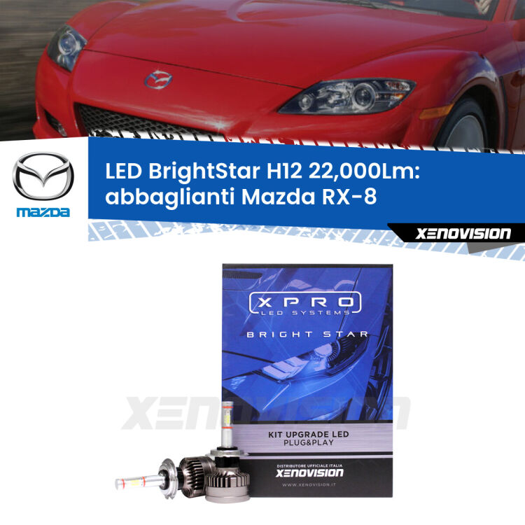 <strong>Kit LED abbaglianti per Mazda RX-8</strong>  2003-2012. </strong>Coppia lampade Canbus H11 Brightstar da 22,000 Lumen. Qualità Massima.
