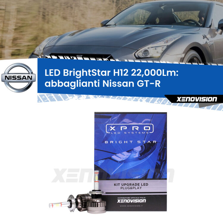 <strong>Kit LED abbaglianti per Nissan GT-R</strong>  con fari Xenon. </strong>Coppia lampade Canbus H11 Brightstar da 22,000 Lumen. Qualità Massima.
