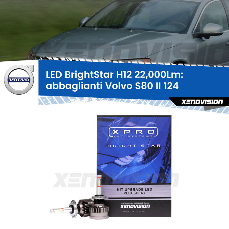 <strong>Kit LED abbaglianti per Volvo S80 II</strong> 124 2006-2016. </strong>Coppia lampade Canbus H11 Brightstar da 22,000 Lumen. Qualità Massima.