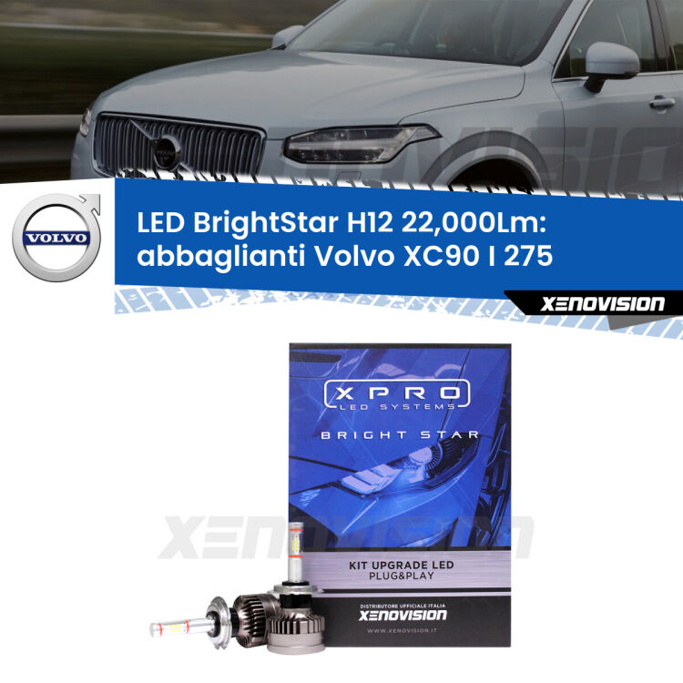 <strong>Kit LED abbaglianti per Volvo XC90 I</strong> 275 con fari Bi-Xenon con cornering light. </strong>Coppia lampade Canbus H11 Brightstar da 22,000 Lumen. Qualità Massima.