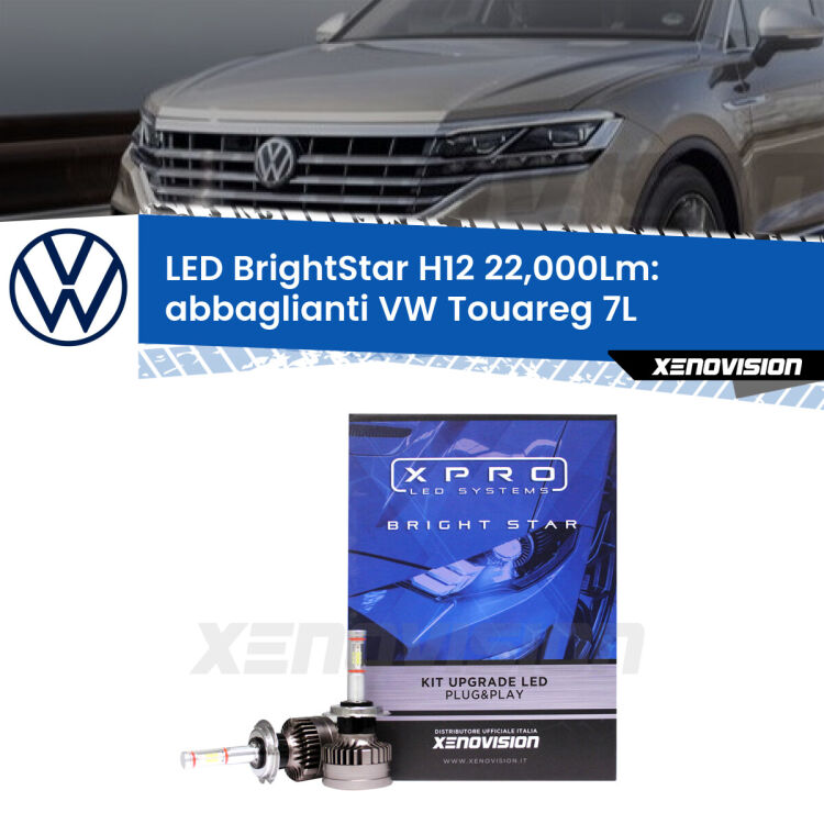<strong>Kit LED abbaglianti per VW Touareg</strong> 7L 2002-2010. </strong>Coppia lampade Canbus H11 Brightstar da 22,000 Lumen. Qualità Massima.