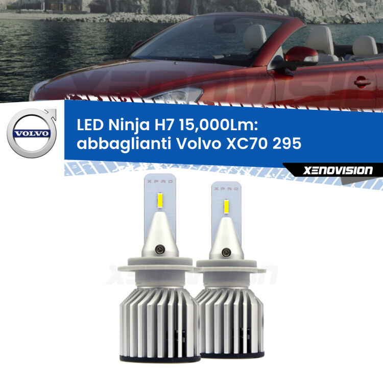 <strong>Kit abbaglianti LED specifico per Volvo XC70</strong> 295 fino al 2004, con fari Bi-Xenon. Lampade <strong>H7</strong> Canbus da 15.000Lumen di luminosità modello Ninja Xenovision.