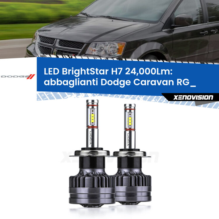 <strong>Kit LED abbaglianti per Dodge Caravan</strong> RG_ 2000-2007. </strong>Include due lampade Canbus H7 Brightstar da 24,000 Lumen. Qualità Massima.