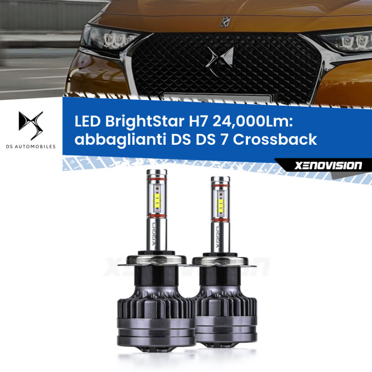 0 Abbaglianti LED H7 24,000Lm per DS DS 7 Crossback con fari Xenon <strong>Kit LED abbaglianti per DS DS 7 Crossback</strong> con fari Xenon. </strong>Include due lampade Canbus H7 Brightstar da 24,000 Lumen. Qualità Massima.