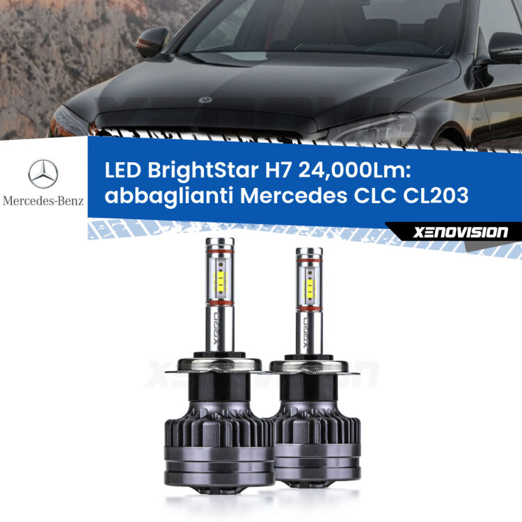 0 Abbaglianti LED H7 24,000Lm per Mercedes CLC CL203 2008 -2011 <strong>Kit LED abbaglianti per Mercedes CLC</strong> CL203 2008 -2011. </strong>Include due lampade Canbus H7 Brightstar da 24,000 Lumen. Qualità Massima.