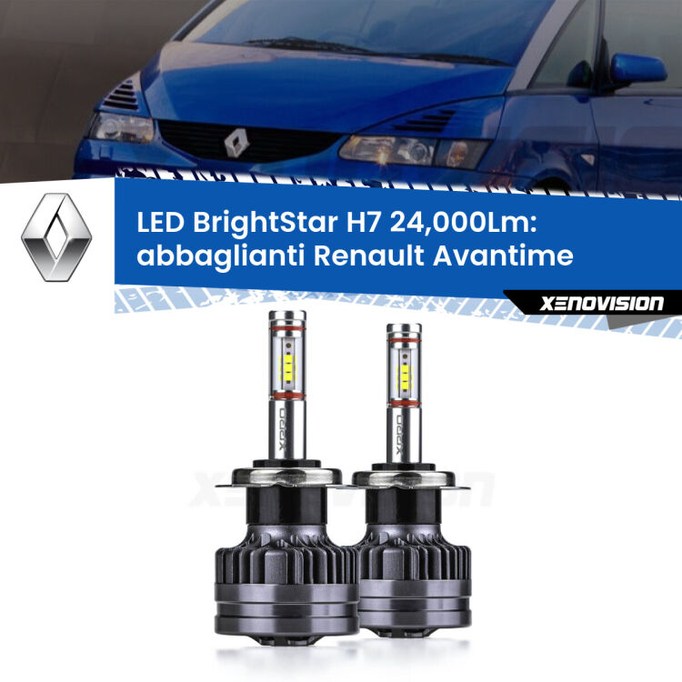 <strong>Kit LED abbaglianti per Renault Avantime</strong>  2001-2003. </strong>Include due lampade Canbus H7 Brightstar da 24,000 Lumen. Qualità Massima.