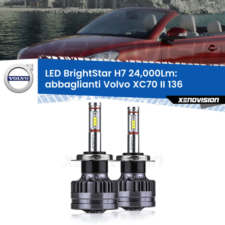 <strong>Kit LED abbaglianti per Volvo XC70 II</strong> 136 con fari Bi-Xenon. </strong>Include due lampade Canbus H7 Brightstar da 24,000 Lumen. Qualità Massima.