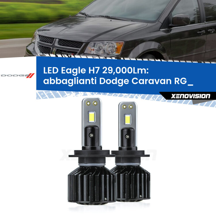 <strong>Kit abbaglianti LED specifico per Dodge Caravan</strong> RG_ 2000-2007. Lampade <strong>H7</strong> Canbus da 29.000Lumen di luminosità modello Eagle Xenovision.