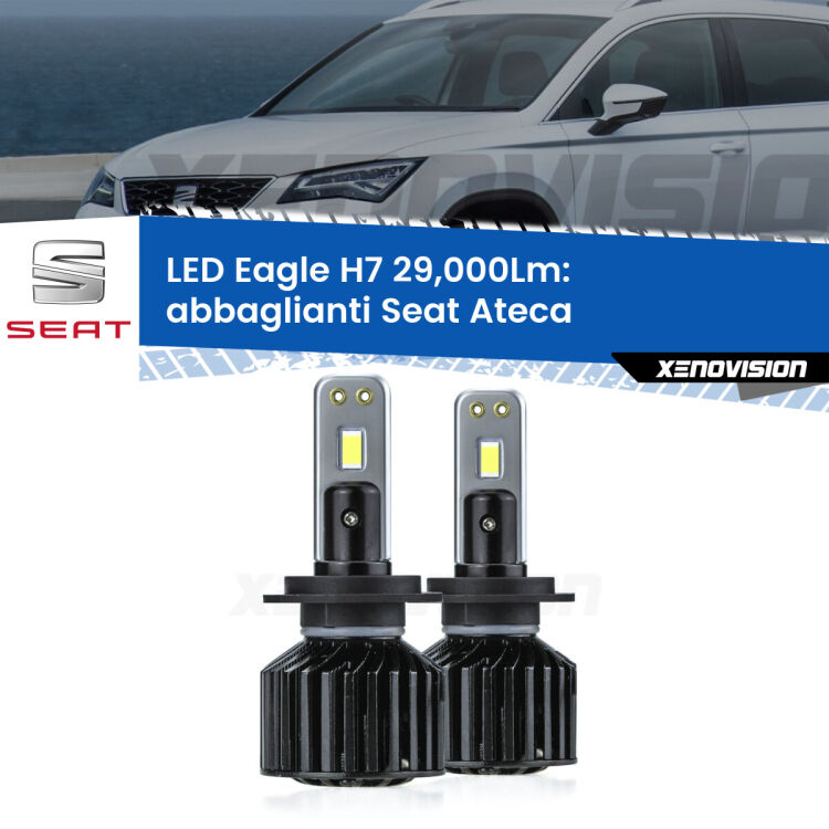 <strong>Kit abbaglianti LED specifico per Seat Ateca</strong>  2016in poi. Lampade <strong>H7</strong> Canbus da 29.000Lumen di luminosità modello Eagle Xenovision.