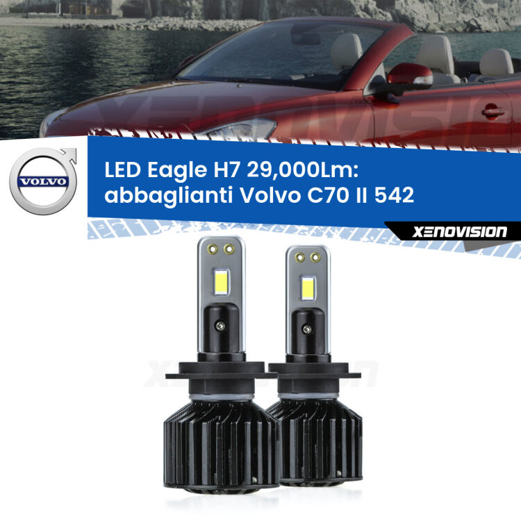 <strong>Kit abbaglianti LED specifico per Volvo C70 II</strong> 542 con fari Bi-Xenon. Lampade <strong>H7</strong> Canbus da 29.000Lumen di luminosità modello Eagle Xenovision.