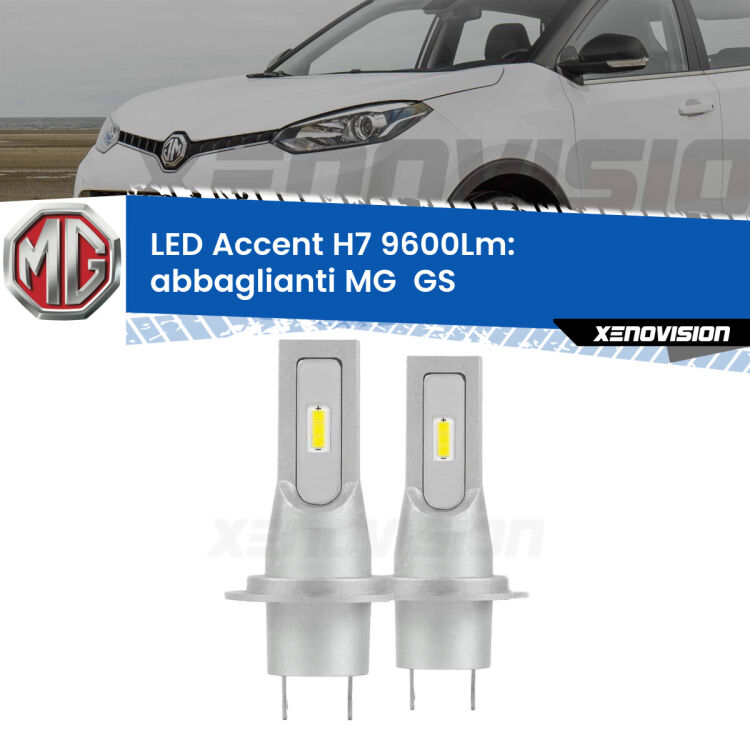 0 Abbaglianti LED H7 9600Lm per MG  GS  2016 -2019 <strong>Kit LED Abbaglianti per MG  GS</strong>  2016 -2019.</strong> Coppia lampade <strong>H7</strong> senza ventola e ultracompatte per installazioni in fari senza spazi.