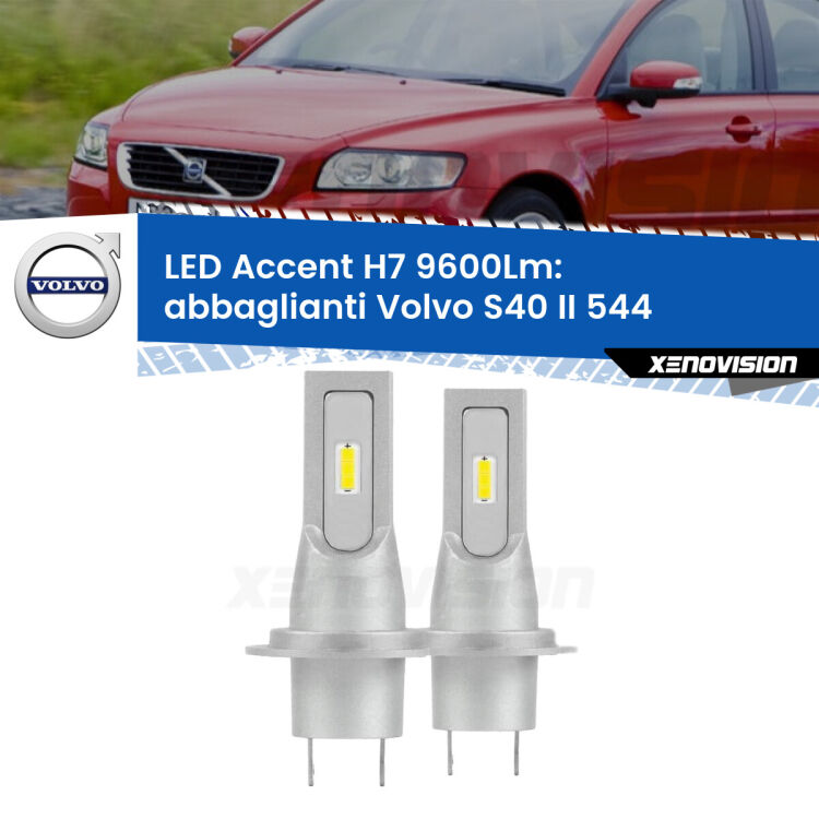 <strong>Kit LED Abbaglianti per Volvo S40 II</strong> 544 dal 2008, con fari Bi-Xenon.</strong> Coppia lampade <strong>H7</strong> senza ventola e ultracompatte per installazioni in fari senza spazi.