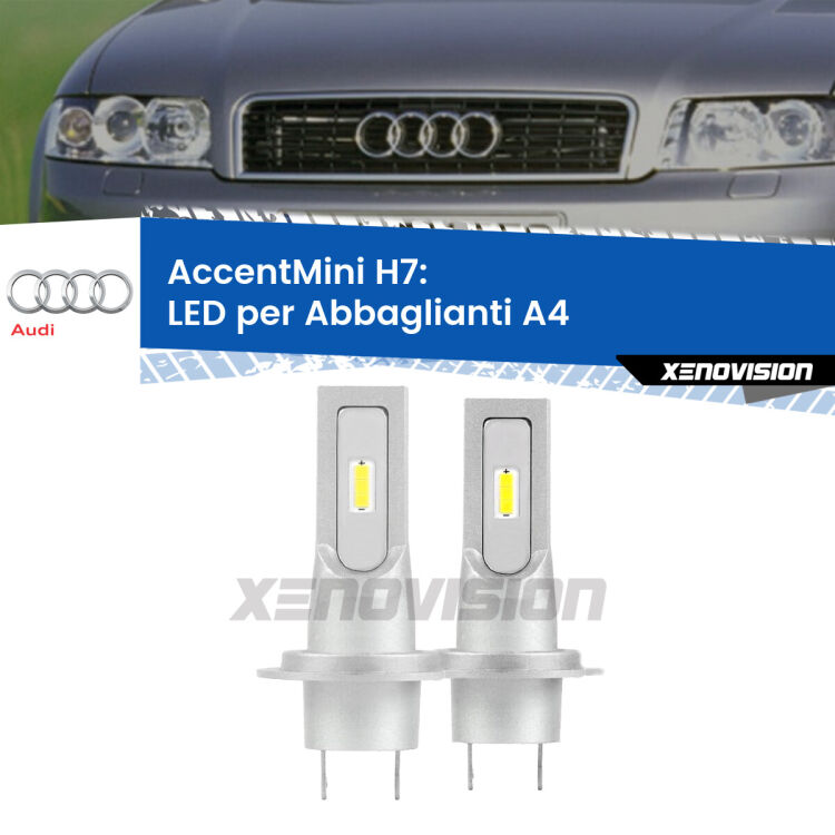 0 Abbaglianti LED H7 9,600Lumen per Audi A4 (B6) 2000 -2004 Lampade H7 <strong>abbaglianti LED Audi A4 </strong><strong>B6</strong><strong>.</strong> Coppia lampade senza ventola e ultracompatte per installazioni in fari senza spazi.