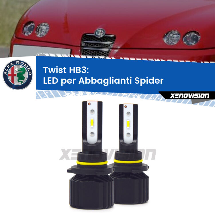 0 Abbaglianti LED HB3 11.000Lumen per Alfa romeo Spider (916) 1995 -2005 <strong>Kit abbaglianti LED </strong><strong>HB3</strong><strong> Alfa romeo Spider.</strong> Compatte, impermeabili, senza ventola: praticamente indistruttibili. Top Quality. Canbus sul 85% delle auto.