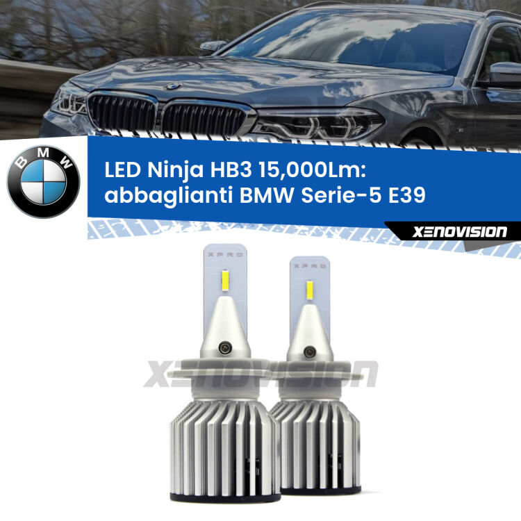 <strong>Kit abbaglianti LED specifico per BMW Serie-5</strong> E39 1996-2000. Lampade <strong>HB3</strong> Canbus da 15.000Lumen di luminosità modello Eagle Xenovision.