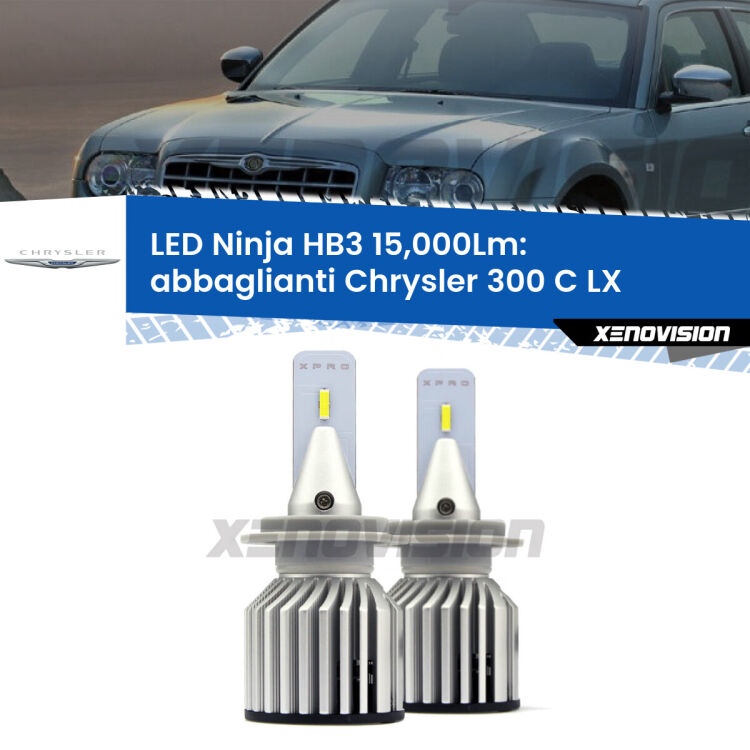 <strong>Kit abbaglianti LED specifico per Chrysler 300 C</strong> LX 2004-2012. Lampade <strong>HB3</strong> Canbus da 15.000Lumen di luminosità modello Eagle Xenovision.