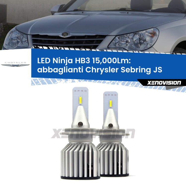 <strong>Kit abbaglianti LED specifico per Chrysler Sebring</strong> JS 2007-2010. Lampade <strong>HB3</strong> Canbus da 15.000Lumen di luminosità modello Eagle Xenovision.