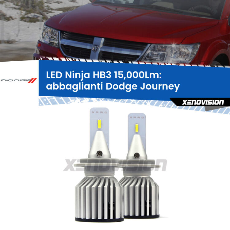 <strong>Kit abbaglianti LED specifico per Dodge Journey</strong>  2008-2015. Lampade <strong>HB3</strong> Canbus da 15.000Lumen di luminosità modello Eagle Xenovision.