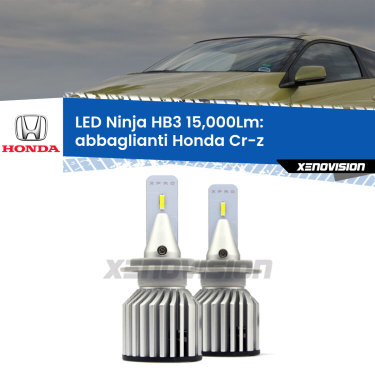 <strong>Kit abbaglianti LED specifico per Honda Cr-z</strong>  2010-2016. Lampade <strong>HB3</strong> Canbus da 15.000Lumen di luminosità modello Eagle Xenovision.