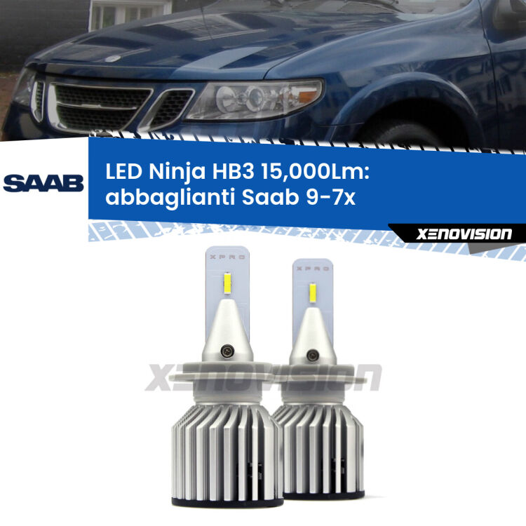 <strong>Kit abbaglianti LED specifico per Saab 9-7x</strong>  2004-2008. Lampade <strong>HB3</strong> Canbus da 15.000Lumen di luminosità modello Eagle Xenovision.