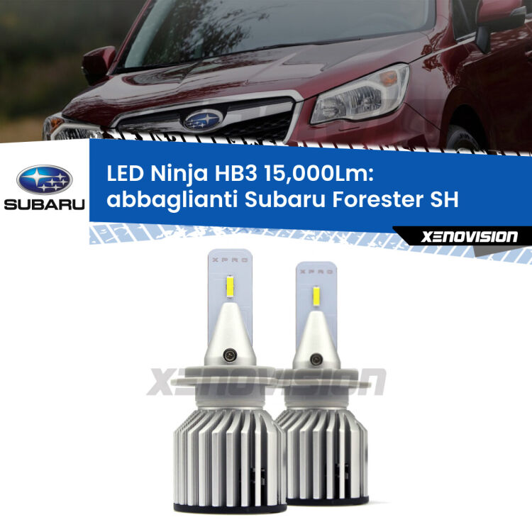 <strong>Kit abbaglianti LED specifico per Subaru Forester</strong> SH 2008-2014. Lampade <strong>HB3</strong> Canbus da 15.000Lumen di luminosità modello Eagle Xenovision.