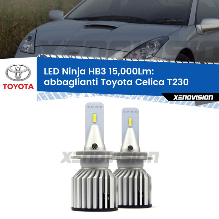 <strong>Kit abbaglianti LED specifico per Toyota Celica</strong> T230 1999-2005. Lampade <strong>HB3</strong> Canbus da 15.000Lumen di luminosità modello Eagle Xenovision.
