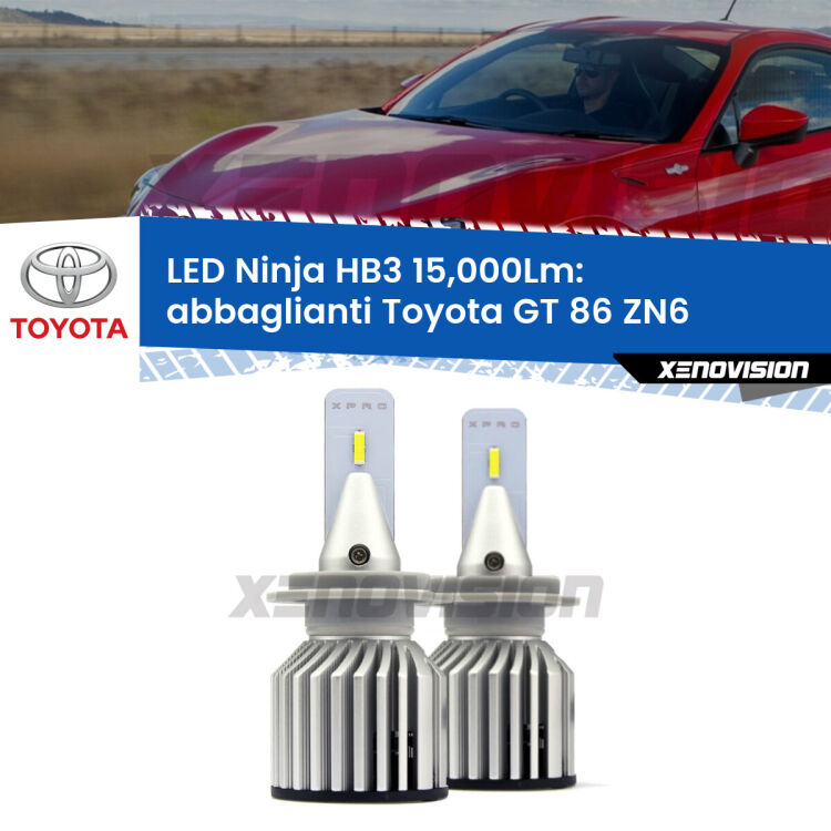 <strong>Kit abbaglianti LED specifico per Toyota GT 86</strong> ZN6 2012-2020. Lampade <strong>HB3</strong> Canbus da 15.000Lumen di luminosità modello Eagle Xenovision.