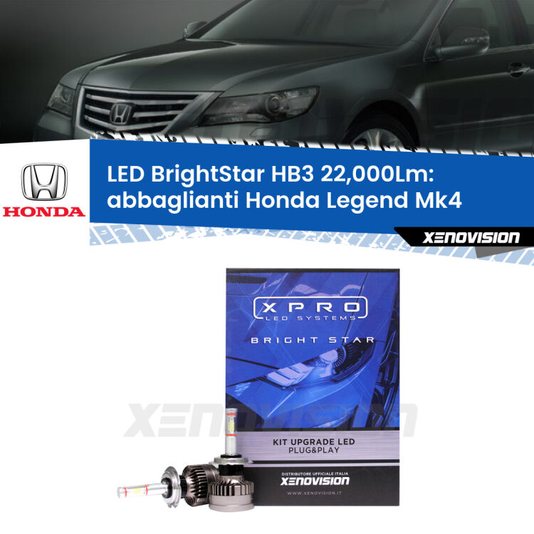 <strong>Kit LED abbaglianti per Honda Legend</strong> Mk4 2006-2013. </strong>Due lampade Canbus HB3 Brightstar da 22,000 Lumen. Qualità Massima.