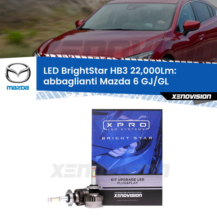 <strong>Kit LED abbaglianti per Mazda 6</strong> GJ/GL senza luci diurne. </strong>Due lampade Canbus HB3 Brightstar da 22,000 Lumen. Qualità Massima.