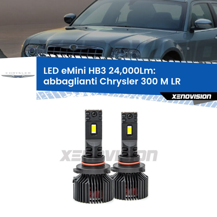 <strong>Kit abbaglianti LED specifico per Chrysler 300 M</strong> LR 1998-2004. Lampade <strong>HB3</strong> compatte, Canbus da 24.000Lumen Eagle Mini Xenovision.