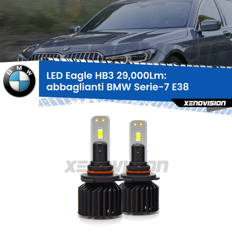 <strong>Kit abbaglianti LED specifico per BMW Serie-7</strong> E38 1998-2001. Lampade <strong>HB3</strong> Canbus da 29.000Lumen di luminosità modello Eagle Xenovision.