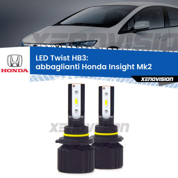 Abbaglianti LED Honda Insight Mk2 2009 -2017: HB3 11,000Lm <strong>Kit abbaglianti LED</strong> HB3 per <strong>Honda Insight</strong> Mk2 2009 -2017. Compatte, impermeabili, senza ventola: praticamente indistruttibili. Top Quality.