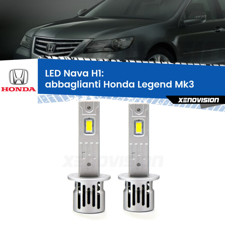 0 Abbaglianti LED Honda Legend Mk3 con fari Xenon: H1 Nava <strong>Abbaglianti LED no-spie per Honda Legend</strong> Mk3 con fari Xenon. Coppia lampade <strong> H1</strong> modello Nava canbus, raffreddate a ventola.