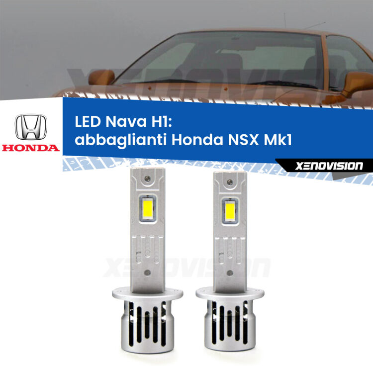 0 Abbaglianti LED Honda NSX Mk1 1990 -2005: H1 Nava <strong>Abbaglianti LED no-spie per Honda NSX</strong> Mk1 1990 -2005. Coppia lampade <strong> H1</strong> modello Nava canbus, raffreddate a ventola.